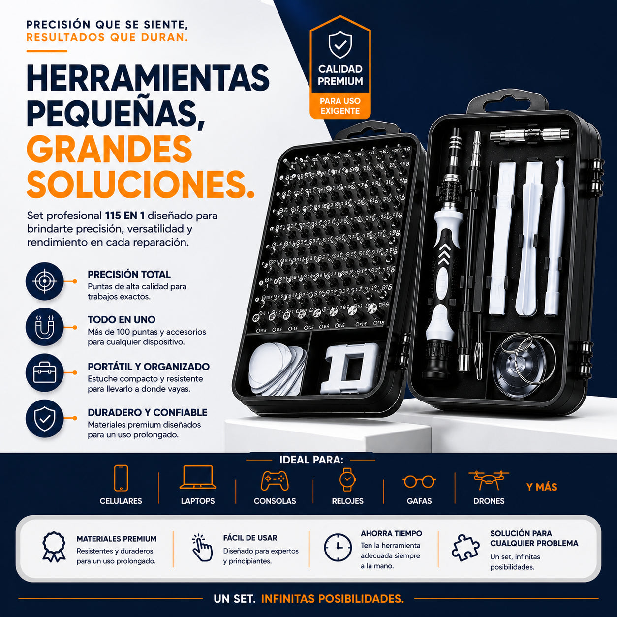 Kit Profesional de Reparación 115 en 1 – Todo en Uno